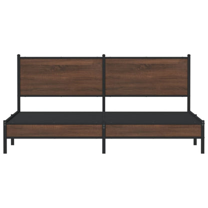 Metallbett ohne Matratze Braun Eichen-Optik 180x200 cm