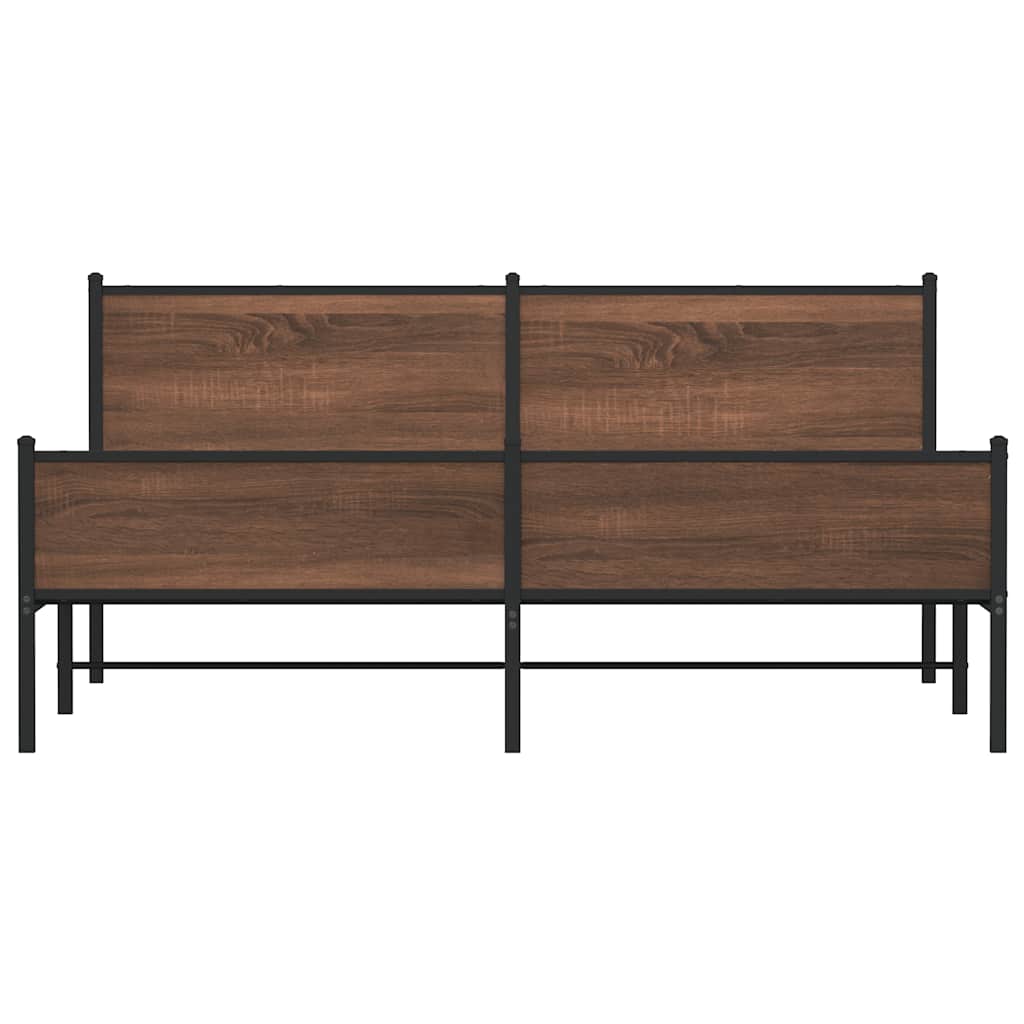 Metallbett ohne Matratze Braun Eichen-Optik 183x213 cm