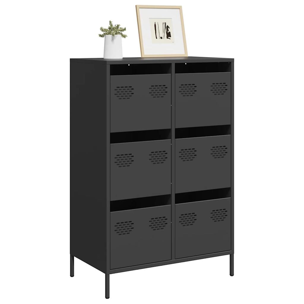 Highboard Schwarz 68x39x101,5 cm Stahl