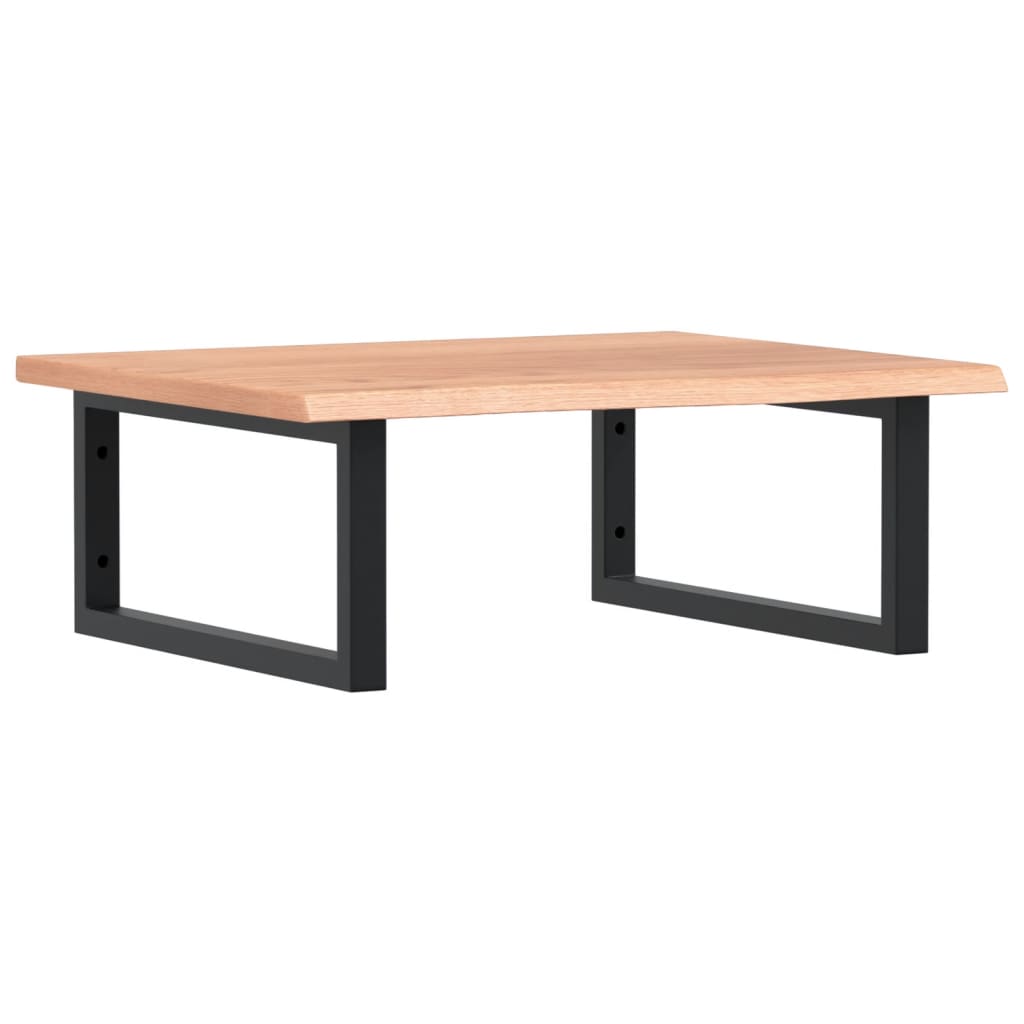 Waschtischplatte mit Halterung Stahl und Massivholz Eiche