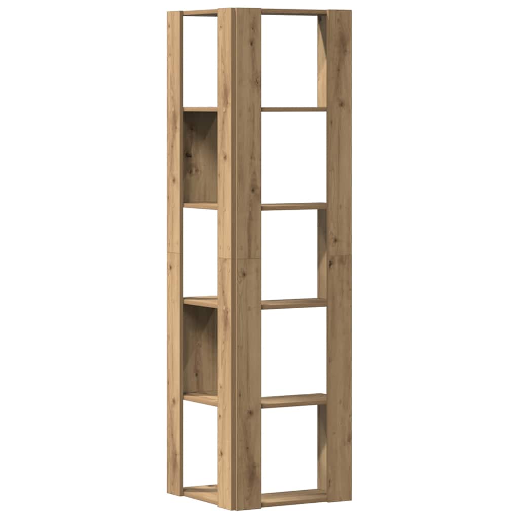 Eck-Bücherregal 5 Böden Artisan-Eiche 50x50x179cm Holzwerkstoff