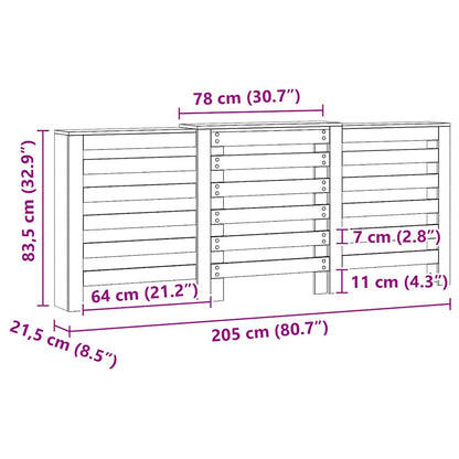 Heizkörperverkleidung Artisan-Eiche 205x21,5x83,5 cm