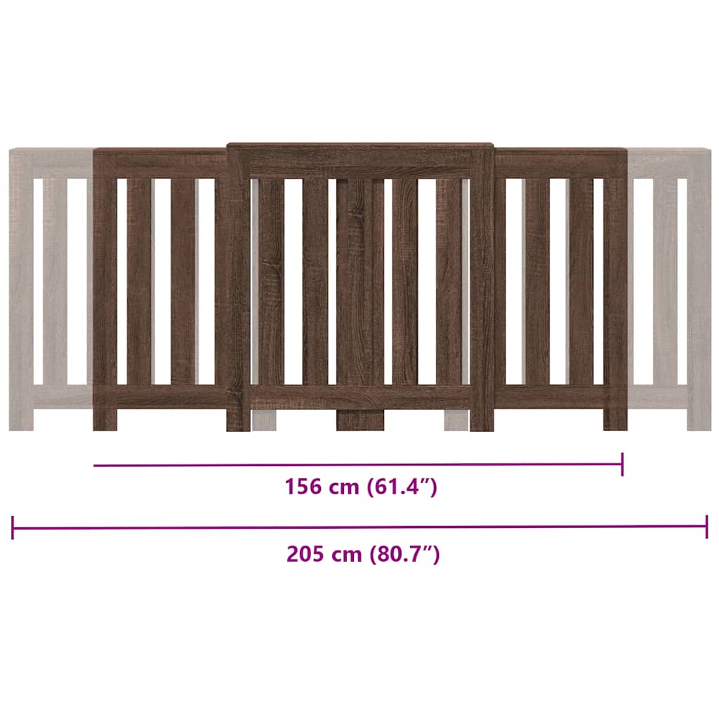 Heizkörperverkleidung Eichen-Optik 205x21,5x83,5 cm