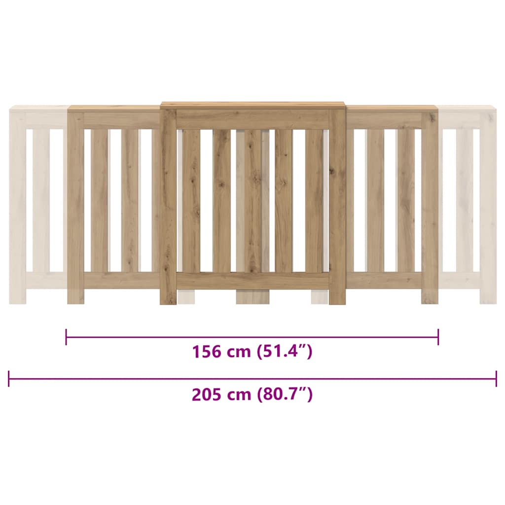 Heizkörperverkleidung Artisan-Eiche 205x21,5x83,5 cm