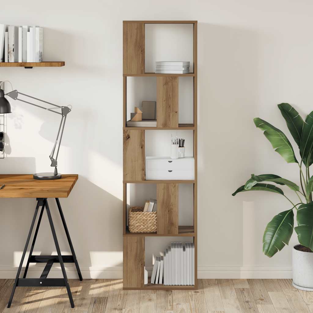 Bücherregal 5 Böden Artisan-Eiche 45x23,5x162,5 Holzwerkstoff