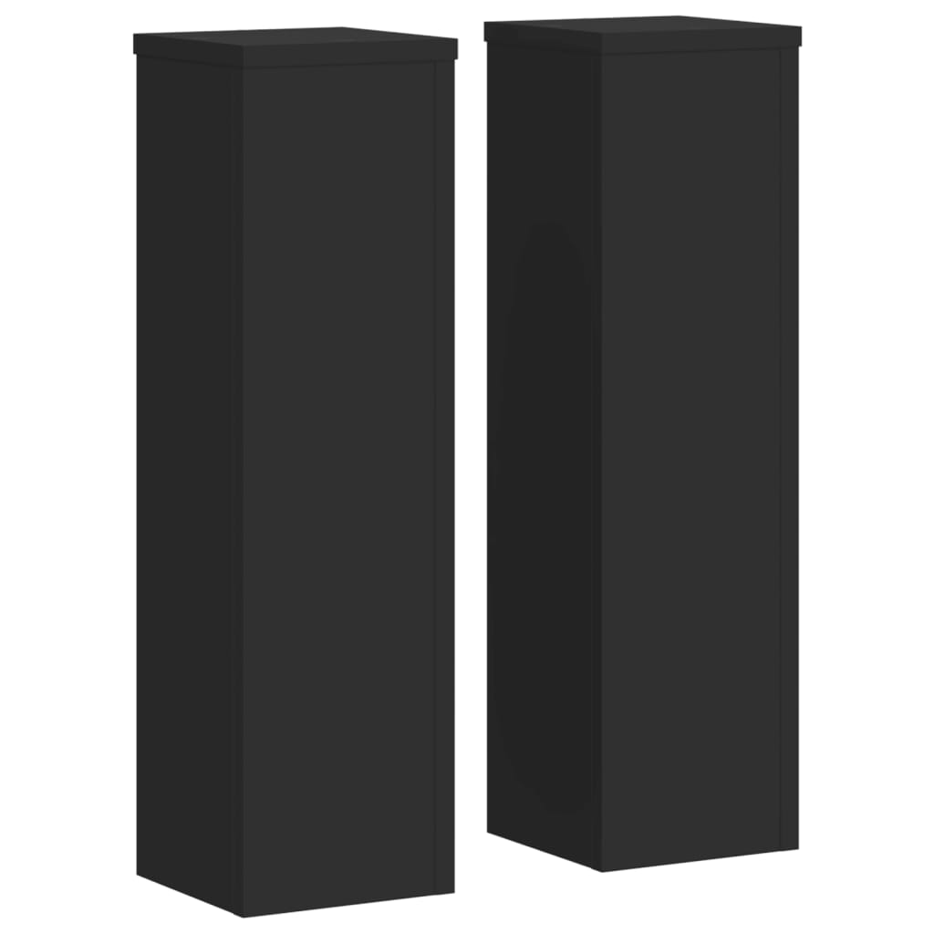 Pflanzenständer 2 Stk. Schwarz 17x17x60 cm Holzwerkstoff