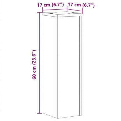 Pflanzenständer 2 Stk. Artisan-Eiche 17x17x60 cm Holzwerkstoff