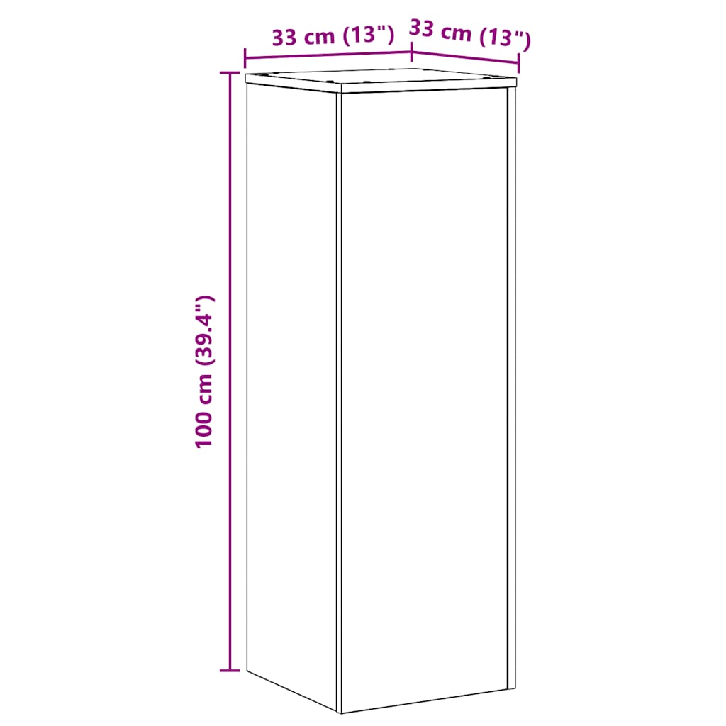 Pflanzenständer Weiß 33x33x100 cm Holzwerkstoff