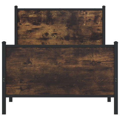 Metallbett ohne Matratze Räuchereiche 75x190 cm