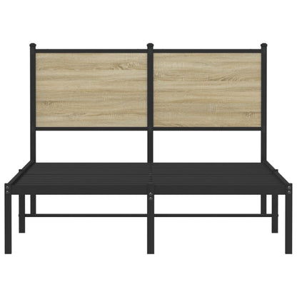 Metallbett ohne Matratze Sonoma-Eiche 120x200 cm