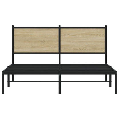 Metallbett ohne Matratze Sonoma-Eiche 150x200 cm