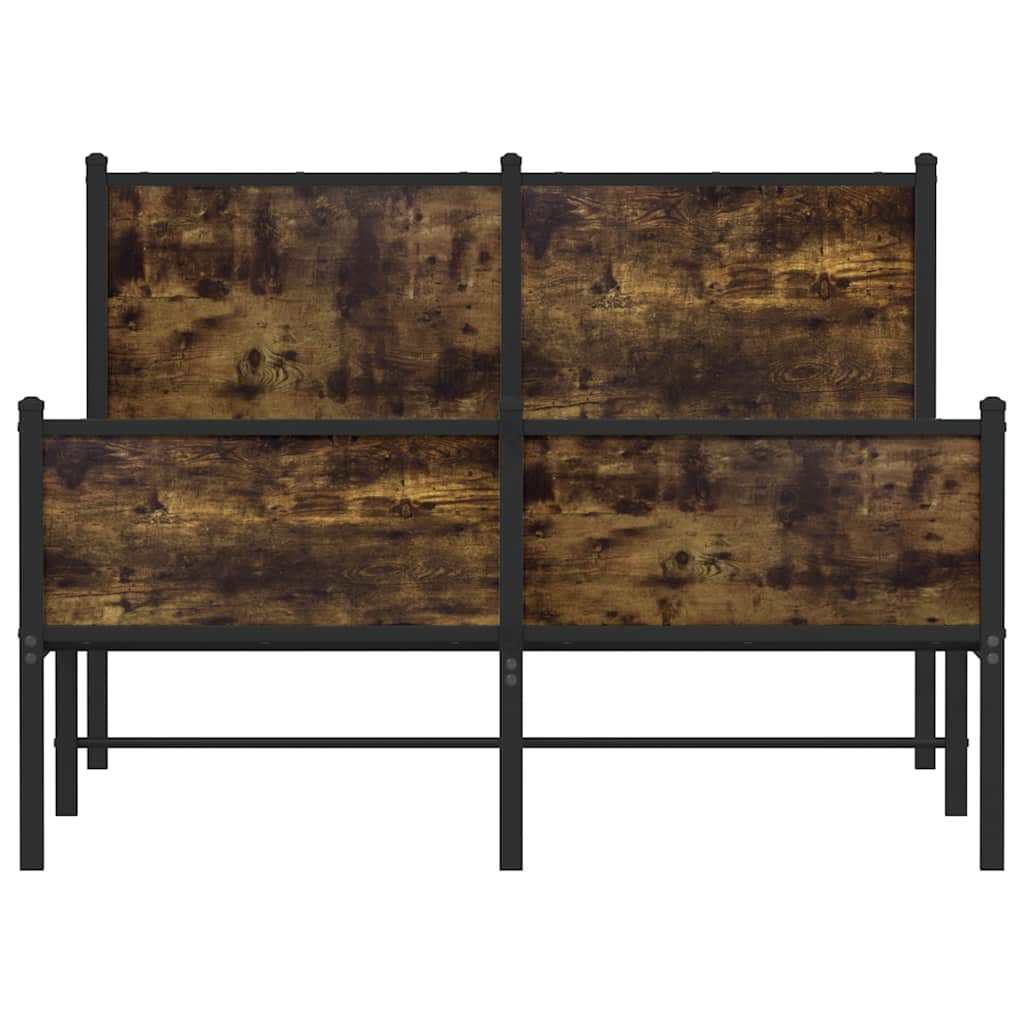 Metallbett ohne Matratze Räuchereiche 120x190 cm