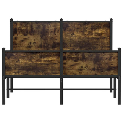 Metallbett ohne Matratze Räuchereiche 120x190 cm