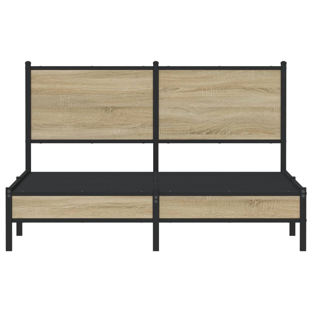 Metallbett ohne Matratze Sonoma-Eiche 150x200 cm