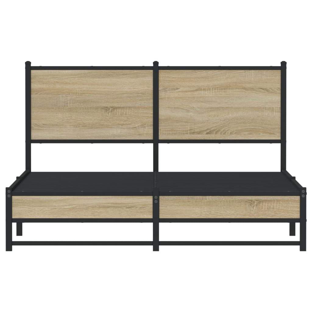 Metallbett ohne Matratze Sonoma-Eiche 140x190 cm