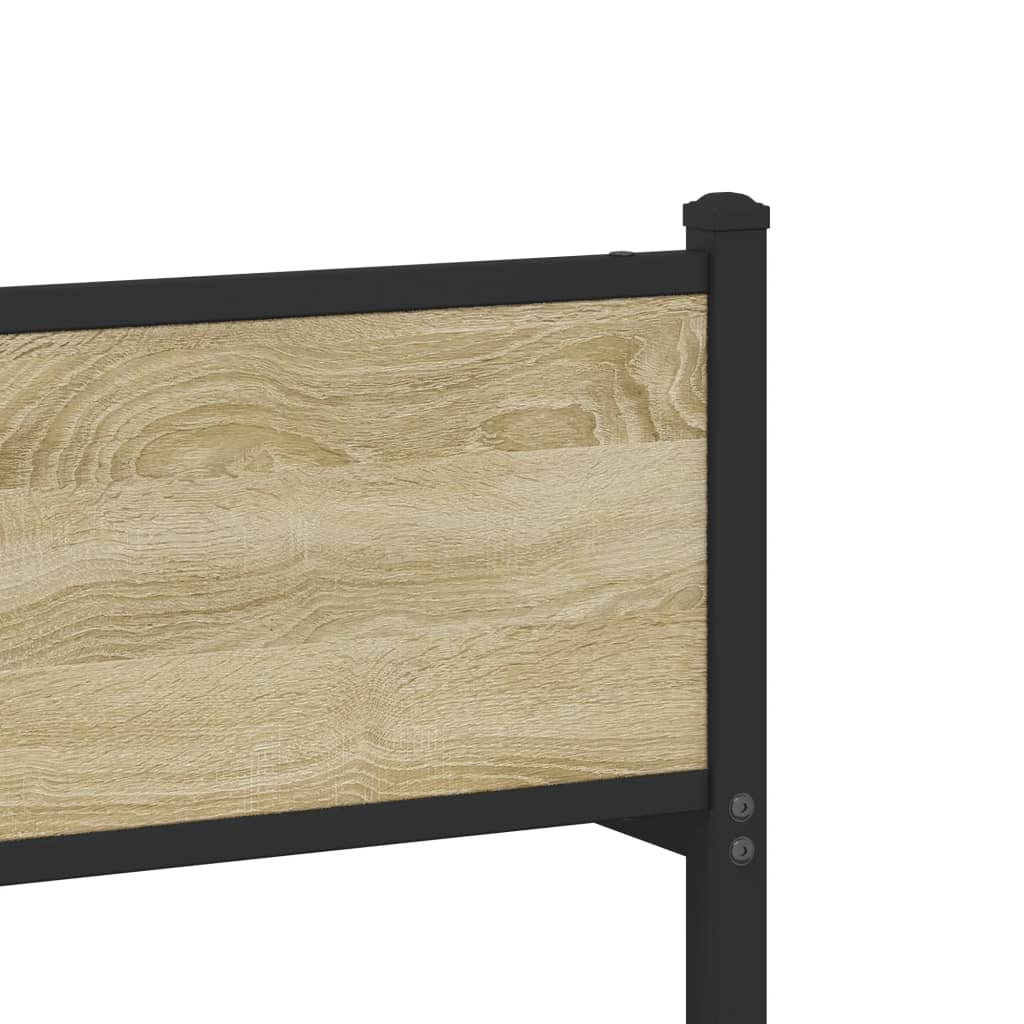 Metallbett ohne Matratze Sonoma-Eiche 75x190 cm