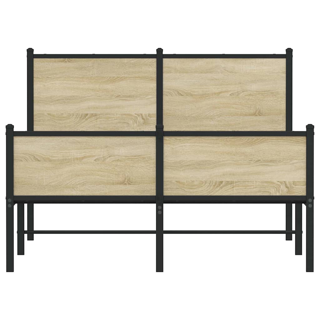 Metallbett ohne Matratze Sonoma-Eiche 120x200 cm