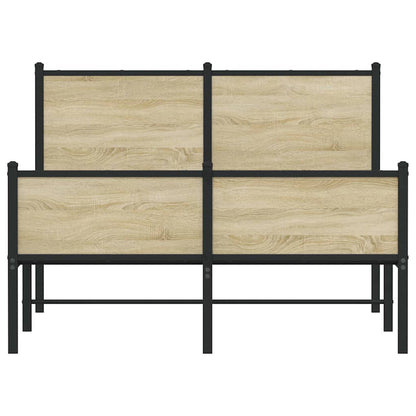 Metallbett ohne Matratze Sonoma-Eiche 120x200 cm