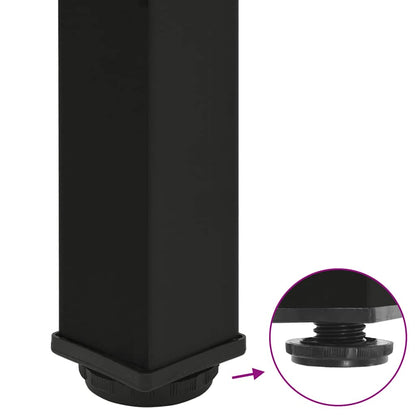 Bartischbeine 4 Stk. Schwarz 100-102 cm Stahl