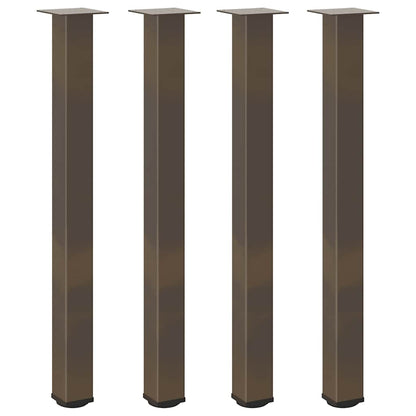 Bartischbeine 4 Stk. Naturstahl 100-102 cm Stahl