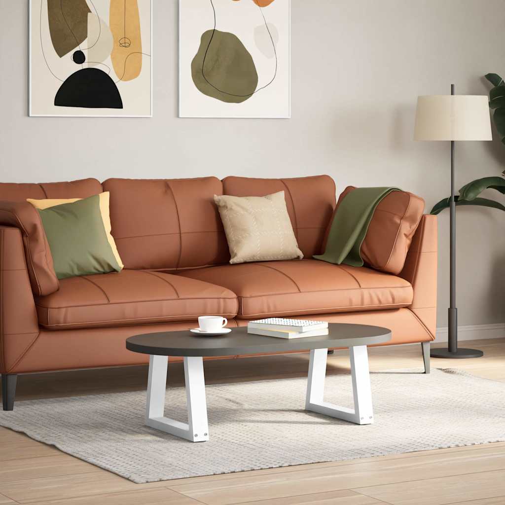 Couchtischbeine V-Form 2 Stück Weiß 40x(30-31,3) cm Stahl