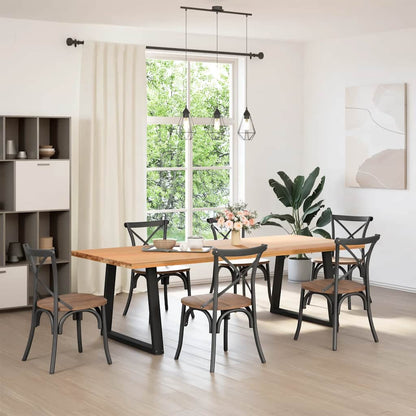 Esstischbeine V-Form 2 Stück Schwarz 80x(72-73,3) cm Stahl