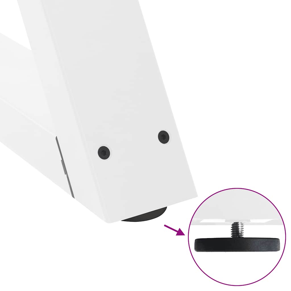 Couchtischbeine 2 Stk. Weiß 50x(30-31,3) cm Stahl