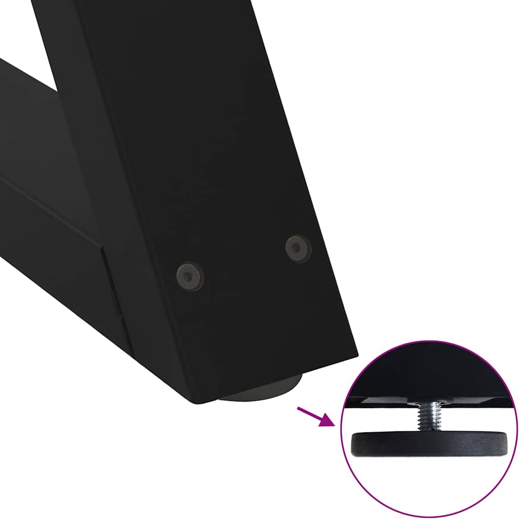 Couchtischbeine 2 Stk. Schwarz 60x(30-31,3) cm Stahl