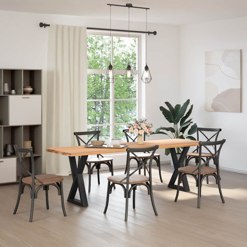 Esstisch Beine 2 Stk. Schwarz 60x(72-73,3) cm Stahl