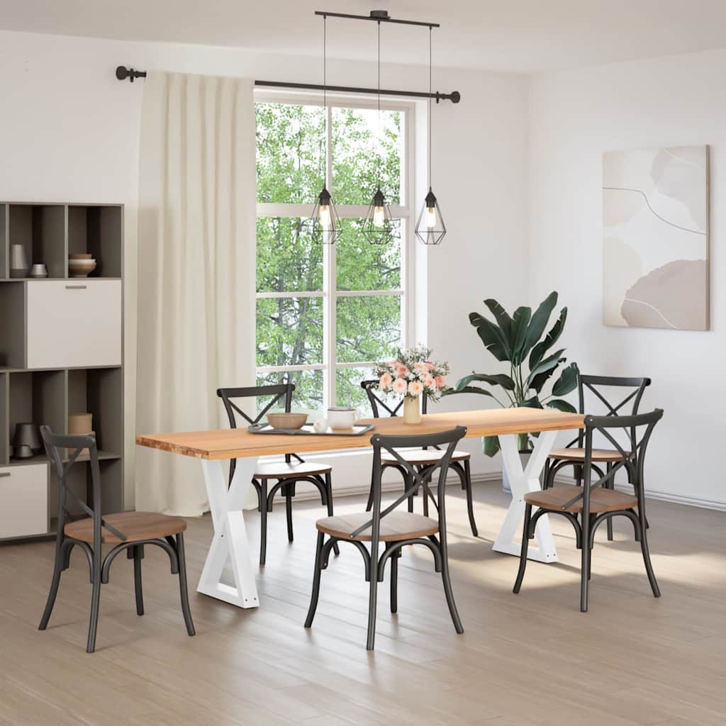 Esstisch Beine 2 Stk. Weiß 60x(72-73,3) cm Stahl