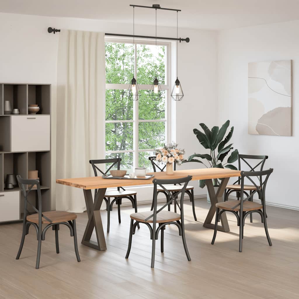 Esstisch Beine 2 Stück Naturstahl 60x(72-73,3) cm Stahl