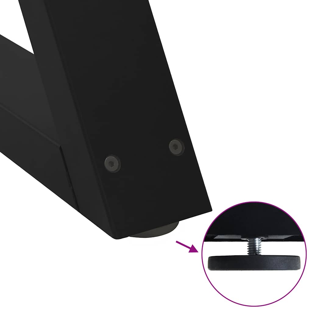 Esstisch Beine 2 Stück Schwarz 70x(72-73,3) cm Stahl