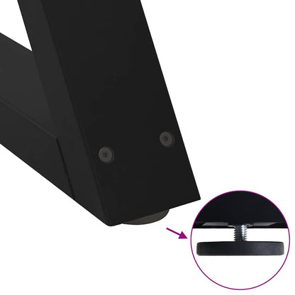 Esstisch Beine 2 Stück Schwarz 70x(72-73,3) cm Stahl