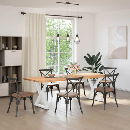 Esstisch Beine 2 Stück Weiß 70x(72-73,3) cm Stahl