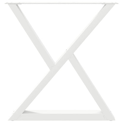 Esstisch Beine 2 Stück Weiß 70x(72-73,3) cm Stahl