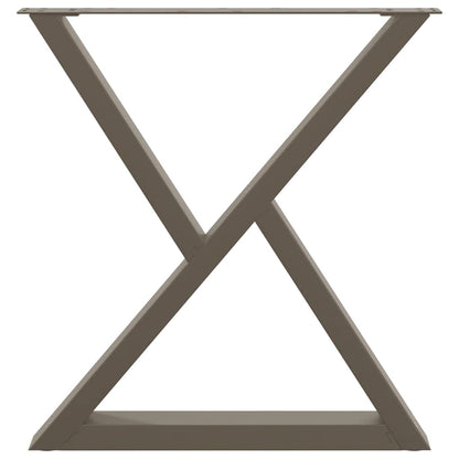 Esstischbeine 2 Stück Naturstahl 80x(72-73,3) cm Stahl