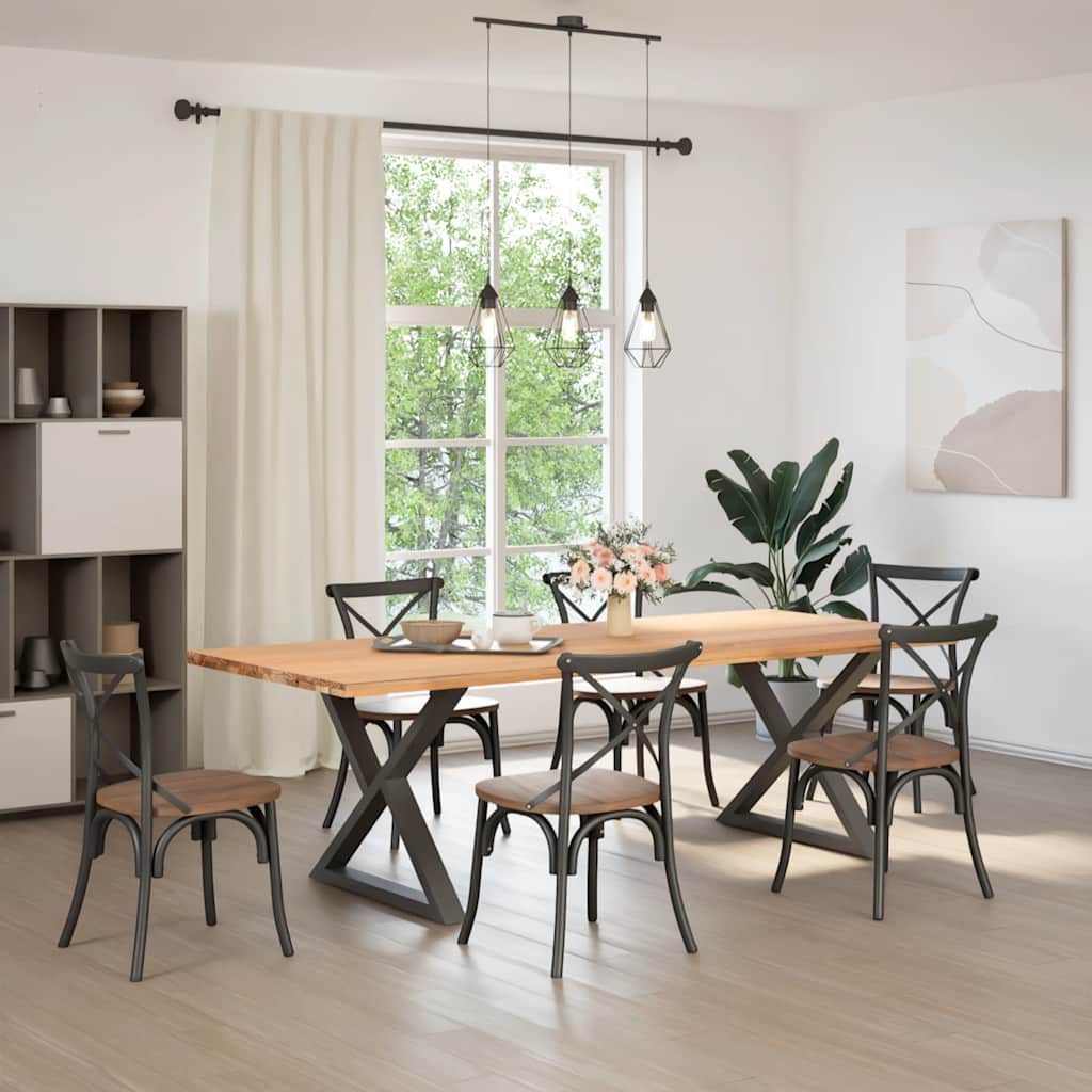 Esstischbeine 2 Stück Weiß 90x(72-73,3) cm Stahl