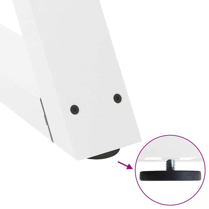 Esstischbeine 2 Stück Weiß 90x(72-73,3) cm Stahl