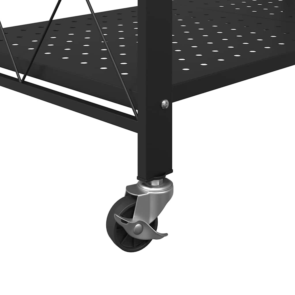 Lagerregal auf Rädern Schwarz 71 x 34 x 88 cm Stahl