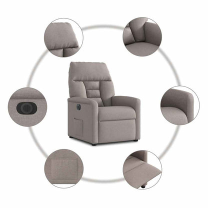 Relaxsessel Elektrisch Taupe Stoff