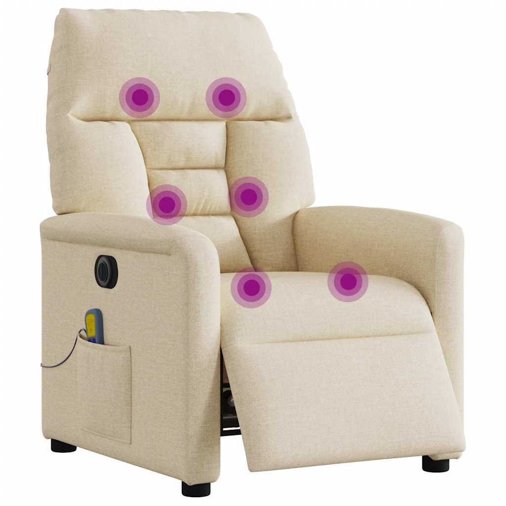 Massagesessel Elektrisch Creme Stoff