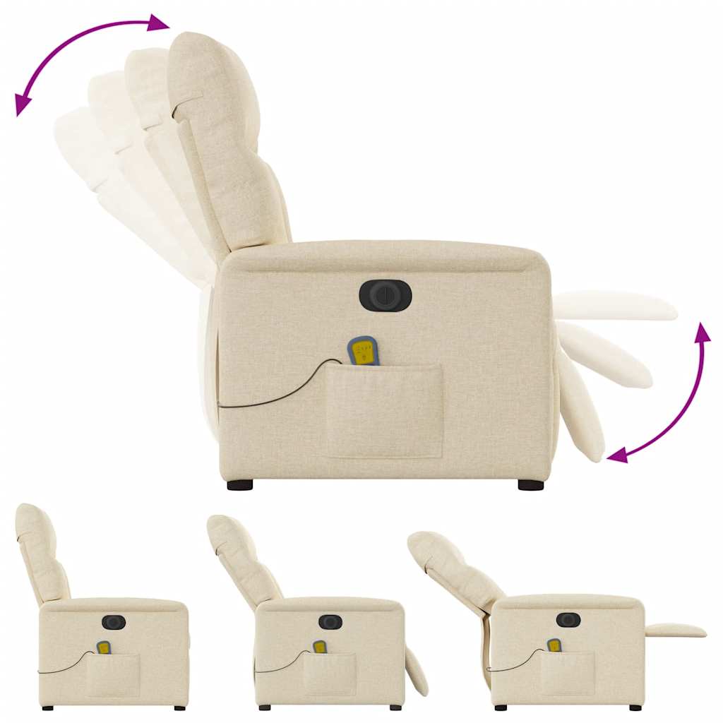 Massagesessel Elektrisch Creme Stoff