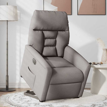 Relaxsessel mit Aufstehhilfe Elektrisch Taupe Stoff