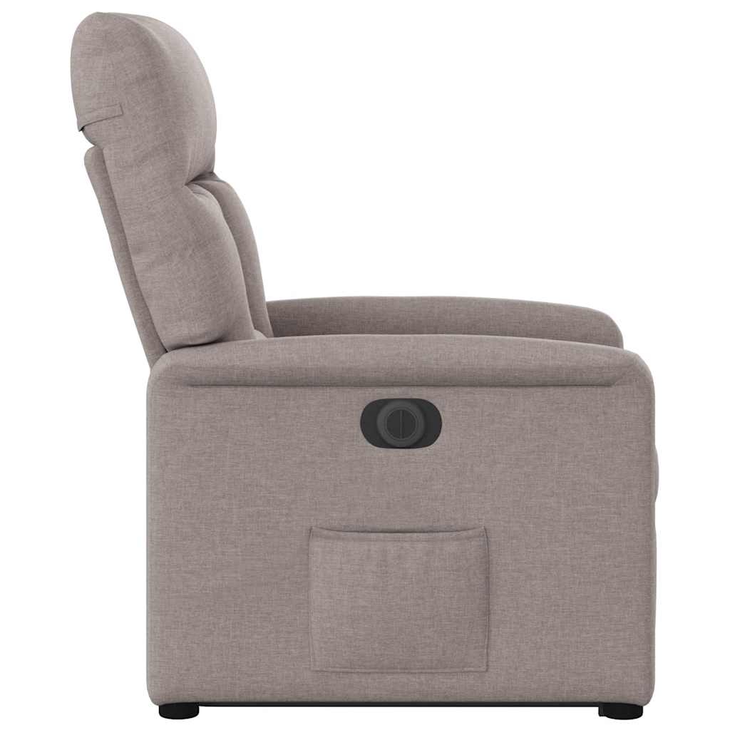 Relaxsessel mit Aufstehhilfe Elektrisch Taupe Stoff