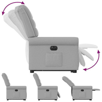 Relaxsessel mit Aufstehhilfe Elektrisch Wolkengrau Stoff