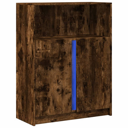 LED-Sideboard Räuchereiche 77x34x100 cm Holzwerkstoff