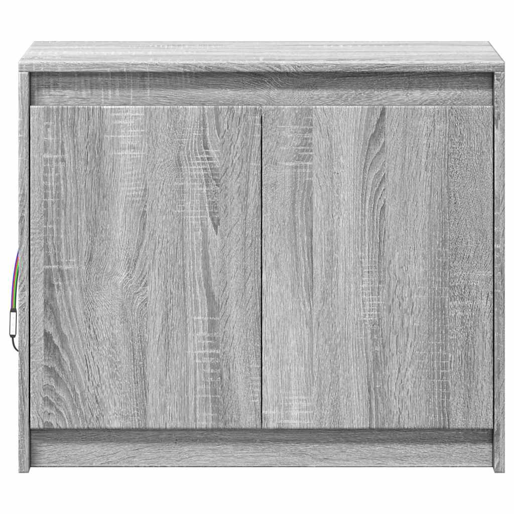 LED-Sideboard Grau Sonoma 72x34x61 cm Holzwerkstoff