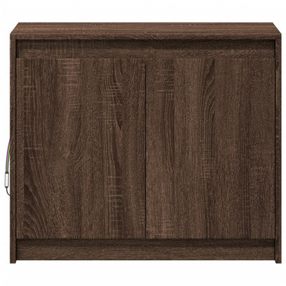 LED-Sideboard Braun Eichen-Optik 72x34x61 cm Holzwerkstoff