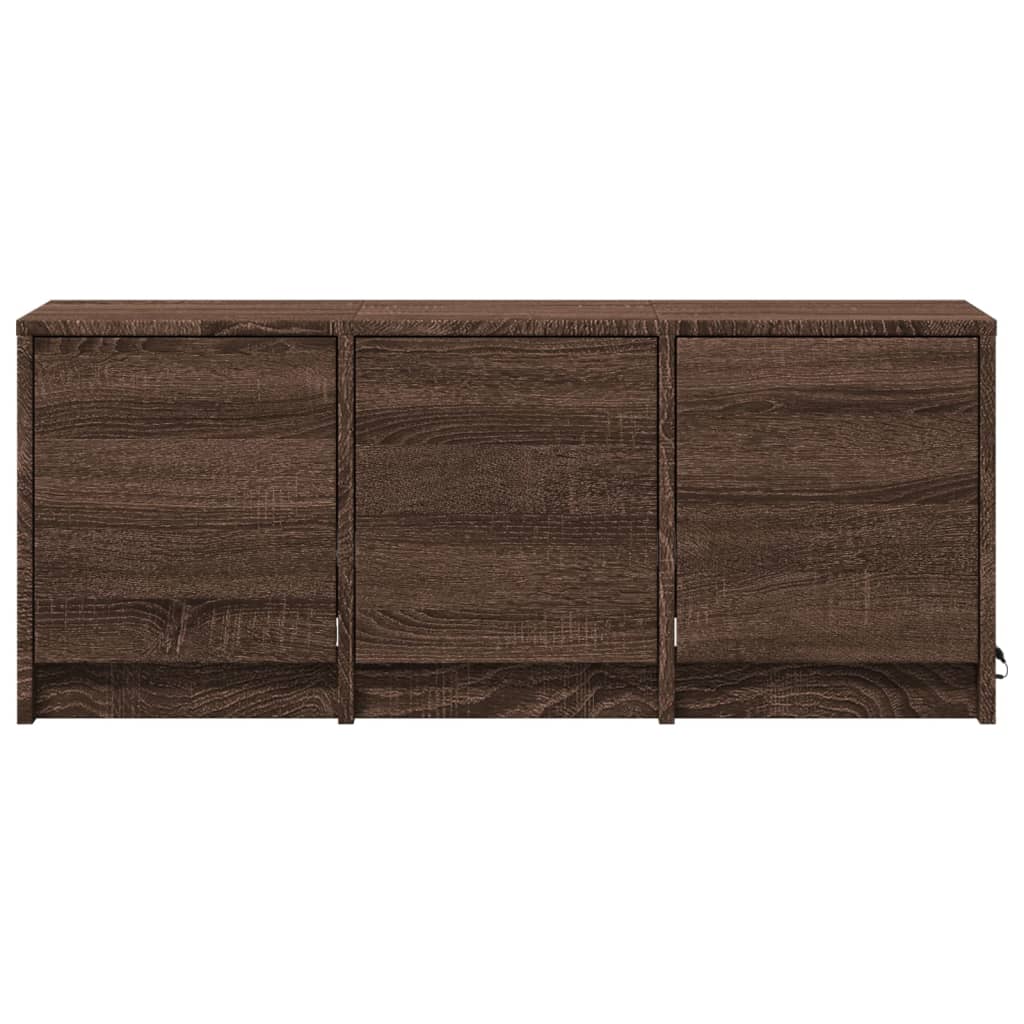 TV-Schrank LED Braun Eichen-Optik 97x34x40 cm Holzwerkstoff