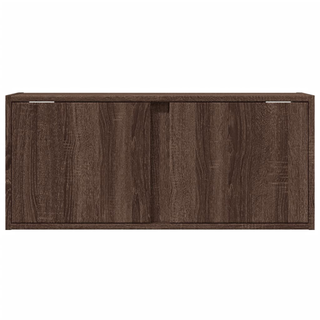 TV-Wandschrank mit LED-Beleuchtung Eichen-Optik 80x31x35 cm